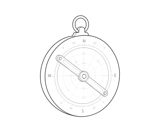 Compass illustration representing product direction